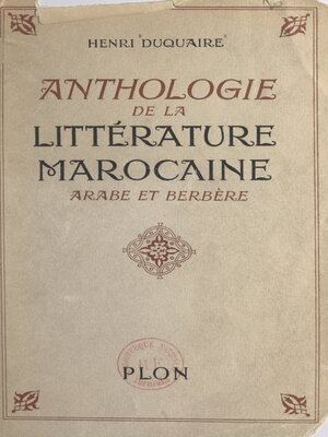 cover image of Anthologie de la littérature marocaine